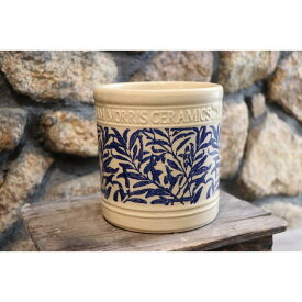 ウイリアムモリス William Morris リーフシリンダー Sサイズ ブルー 陶器鉢 植木鉢