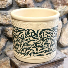 ウイリアムモリス William Morris リーフシリンダー Mサイズ グリーン 陶器鉢 植木鉢