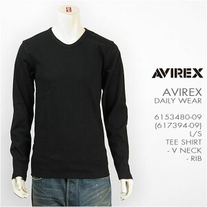 AVIREX ArbNX fC[  TVc VlbN u AVIREX DAILY L/S TEE SHIRT V NECK RIB 6153480-09, 617394-09yTEfC[EFAz