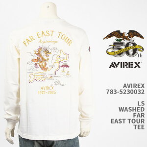 Avirex ArbNX TVc X[xjA AVIREX LS WASHED T-SHIRT FAR EAST TOUR 783-5230032-033yKi/SOUVENIR/7835230032/T/50NLO/50thz