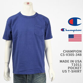 CHAMPION ティーテンイレブン ショートスリーブポケットTシャツ ディープブルー C5-V305
