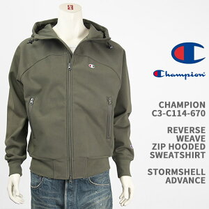 Champion �`�����s�I�� �X�E�F�b�g�p�[�J�[ �t���W�b�v ���o�[�X�E�B�[�u �X�g�[���V�F�� �A�h�o���X CHAMPION REVERSE WEAVE STORMSHELL ADVANCE ZIP HOODED SWEAT SHIRT C3-C114-670�y�������K�i/���N��/�W�b�v�A�b