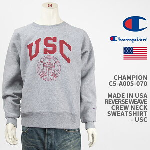 Champion `sI ChCUSA o[XEB[u XEFbg JtHjAw CHAMPION MADE IN USA REVERSE WEAVE CREW NECK SWEAT SHIRT USC C5-A005-070 yKi/č/AJ/g[i[z