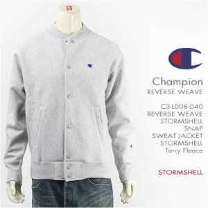 �y�������K�i�zChampion �`�����s�I�� ���o�[�X�E�B�[�u �X�g�[���V�F�� �X�i�b�v �X�E�F�b�g�W���P�b�g CHAMPION REVERSE WEAVE STORMSHELL SNAP SWEAT JACKET C3-L008-040�y���n�E���������z