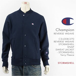 �y�������K�i�zChampion �`�����s�I�� ���o�[�X�E�B�[�u �X�g�[���V�F�� �X�i�b�v �X�E�F�b�g�W���P�b�g CHAMPION REVERSE WEAVE STORMSHELL SNAP SWEAT JACKET C3-L008-370�y���n�E���������z