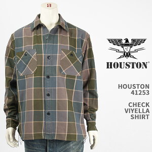 HOUSTON �q���[�X�g�� ���[�N�V���c �`�F�b�N �r�G�� HOUSTON CHECK VIYELLA SHIRT 41253-OL�y�������K�i/��100��/�����z