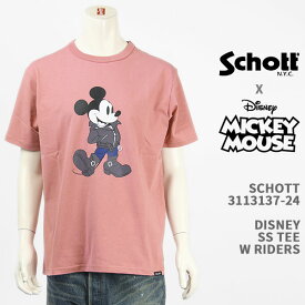 Schott Disney ショット ディズニー Tシャツ ダブルライダース ミッキーマウス SCHOTT DISNEY TEE W RIDERS 3113137-24【国内正規品/半袖】