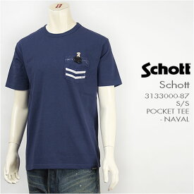 Schott ショット 半袖 ポケットTシャツ SCHOTT S/S POCKET TEE - NAVAL 3133000-87