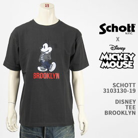 Schott Disney ショット ディズニー ミッキーマウス Tシャツ SCHOTT DISNEY T-SHIRT BROOKLYN MICKEY MOUSE 3103130-19【国内正規品/半袖/送料無料】
