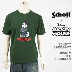 Schott Disney ショット ディズニー ミッキーマウス Tシャツ SCHOTT DISNEY T-SHIRT BROOKLYN MICKEY MOUSE 3103130-77【国内正規品/半袖/送料無料】