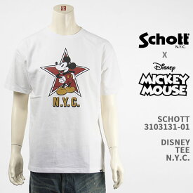 Schott Disney ショット ディズニー ミッキーマウス Tシャツ SCHOTT DISNEY T-SHIRT N.Y.C. MICKEY MOUSE 3103131-01【国内正規品/半袖/送料無料】