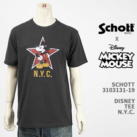 Schott Disney ショット ディズニー ミッキーマウス Tシャツ SCHOTT DISNEY T-SHIRT N.Y.C. MICKEY MOUSE 3103131-19【国内正規品/半袖/送料無料】