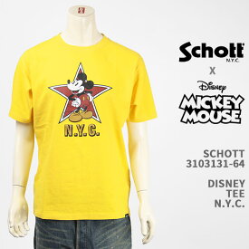 Schott Disney ショット ディズニー ミッキーマウス Tシャツ SCHOTT DISNEY T-SHIRT N.Y.C. MICKEY MOUSE 3103131-64【国内正規品/半袖/送料無料】