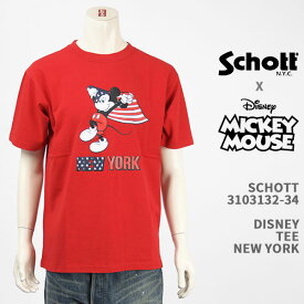 Schott Disney ショット ディズニー ミッキーマウス Tシャツ SCHOTT DISNEY T-SHIRT NEW YORK MICKEY MOUSE 3103132-34【国内正規品/半袖/送料無料】