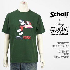 Schott Disney ショット ディズニー ミッキーマウス Tシャツ SCHOTT DISNEY T-SHIRT NEW YORK MICKEY MOUSE 3103132-77【国内正規品/半袖/送料無料】