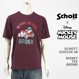 Schott Disney ショット ディズニー ミッキーマウス Tシャツ SCHOTT DISNEY T-SHIRT BRONX MICKEY MOUSE 3103134-38【国内正規品/半袖/送料無料】