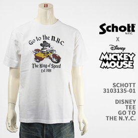 Schott Disney ショット ディズニー ミッキーマウス Tシャツ SCHOTT DISNEY T-SHIRT GO TO THE N.Y.C. MICKEY MOUSE 3103135-01【国内正規品/半袖/送料無料】