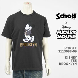 Schott Disney ショット ディズニー ミッキーマウス Tシャツ SCHOTT DISNEY TEE BROOKLYN MICKEY MOUSE 3113098-09【国内正規品/半袖】