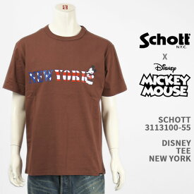 Schott Disney ショット ディズニー ミッキーマウス Tシャツ SCHOTT DISNEY TEE NEW YORK MICKEY MOUSE 3113100-55【国内正規品/半袖】