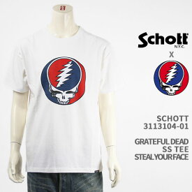 Schott Grateful Dead ショット グレイトフルデッド Tシャツ スティールユアフェイス SCHOTT GRATEFUL DEAD T-SHIRT STEAL YOUR FACE 3113104-01【国内正規品/半袖】