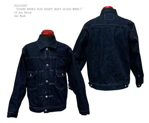 FULLCOUNT�i�t���J�E���g�j�g2102XX DOUBLE FLAP POCKET HEAVY OZ(2nd MODEL)�h�@15.5�I���X�f�j�������E�H�b�V���ς�2102XX-19 �A���J�W ���Y ���{�� �j�� 15.5oz Denim�@One Wash