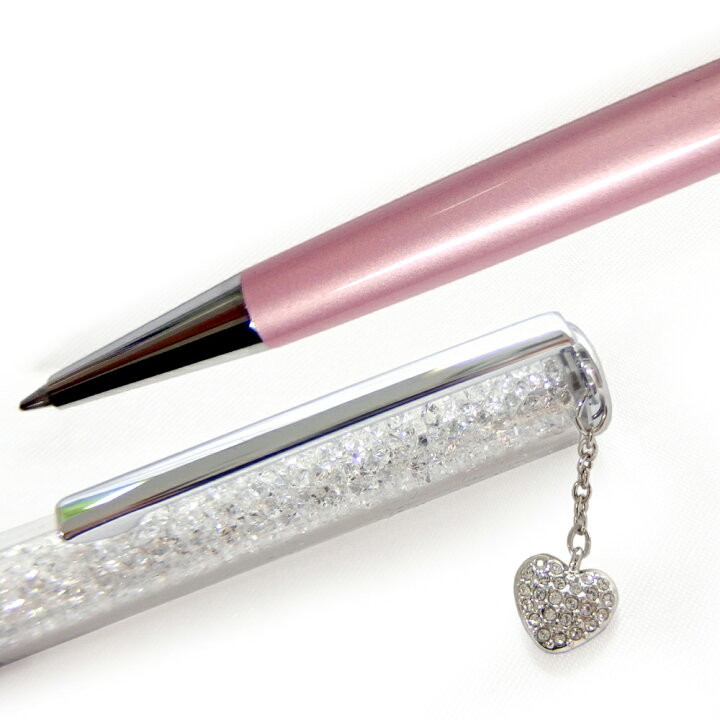 楽天市場 名入れok 有料 スワロフスキー Swarovski クリスタル ボールペン クリスタライン ハートチャーム Crystalline Heart Charm ピンク ネコポスok 熨斗不可 Gport