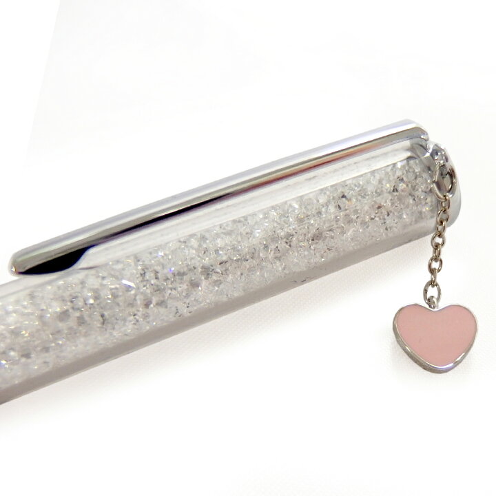 楽天市場 名入れok 有料 スワロフスキー Swarovski クリスタル ボールペン クリスタライン ハートチャーム Crystalline Heart Charm ピンク ネコポスok 熨斗不可 Gport