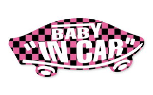 BABY IN CAR XebJ[  × sN `FbN Ԃ񂪏Ă܂ xr[CJ[ XP{[  V[ pfB VANS SIZEFw150mm×h65mm