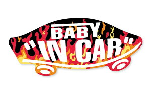 BABY IN CAR XebJ[ t@C[p^[  tA Ԃ񂪏Ă܂ xr[CJ[ XP{[  V[ pfB VANS SIZEFw150mm×h65mm