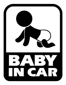 BABY IN CAR XebJ[ zCg  Ԃ񂪏Ă܂  xr[CJ[ ԗpV[ 킢 LN^[ ver.2 SIZEFw115mm×h150mm