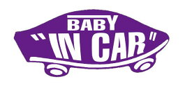 BABY IN CAR ステッカー パープル 紫 赤ちゃんが乗ってます ベビーインカー スケボー 車 シール パロディ VANS風 SIZE：w150mm×h65mm