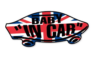 BABY IN CAR XebJ[ jIWbN CMX  UK Ԃ񂪏Ă܂ xr[CJ[ XP{[  V[ pfB VANS SIZEFw150mm×h65mm