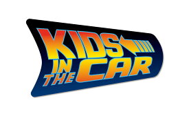 KIDS IN CAR ステッカー バックトゥザフューチャー 風 子どもが乗ってます キッズインカー 車 シール 映画 パロディ 子供 車用シール