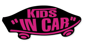 KIDS IN CAR ステッカー ブラック×ピンク 子どもが乗ってます キッズインカー スケボー 車 シール パロディ VANS風 SIZE：w150mm×h65mm