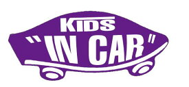 KIDS IN CAR ステッカー パープル 紫 子どもが乗ってます キッズインカー スケボー 車 シール パロディ VANS風 SIZE：w150mm×h65mm