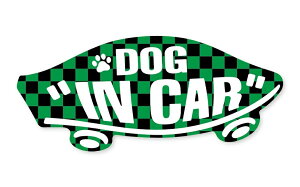 DOG IN CAR XebJ[  ×  `FbN 񂿂񂪏Ă܂ hbOCJ[    V[ VANS SIZEFw150mm×h65mm