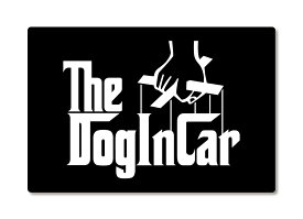 ゴッドファーザー 風 DOG IN CAR ステッカー 黒地×白文字 ワンちゃん 乗ってます ベビーインカー 車 シール 映画 パロディ 車用 犬 シール