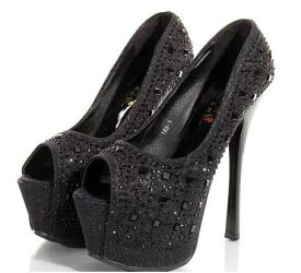 72812【22.5cm】ビジュオープントゥパンプス☆黒(ブラック)☆【22.5cm】【7281】【HEEL】【 キャバサンダル 】【 キャバヒール 】【サンダル ヒール　ミュール パンプス】【 キャバ サンダル 】【 キャバ ヒール 】【 キャバ ミュール 】