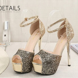 *71385【24.0cm】ラメパンプス☆金(ゴールド)☆【7138】【HEEL】【 キャバサンダル 】【 キャバヒール 】【サンダル ヒール　ミュール パンプス】【 キャバ サンダル 】【 キャバ ヒール 】【 クリア サンダル　】【 キャバ パンプス 】
