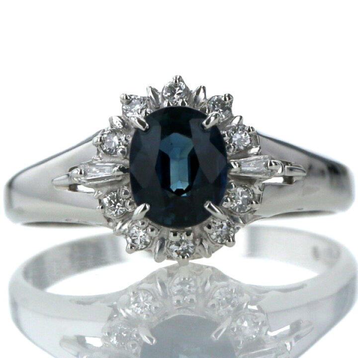 楽天市場】Pt900 プラチナ リング サファイア 1.12ct ダイヤモンド0.14 
