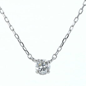 SamanthaTiara サマンサティアラ K18WG ネックレス ダイヤモンド0.10ct 一粒石 両引きチェーン 40cm【新品仕上済】【af】【中古】【送料無料】