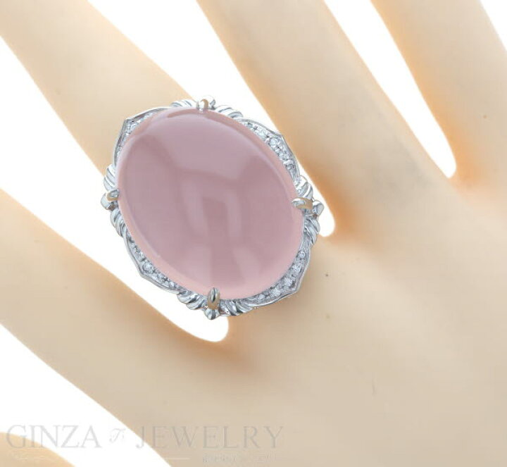 楽天市場】Pt900 プラチナ リング ローズクォーツ 65.46ct 