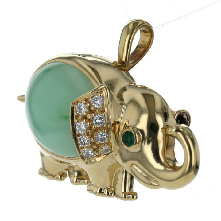 楽天市場】K18YG ペンダントトップ ブローチ 翡翠 6.92ct ダイヤモンド  