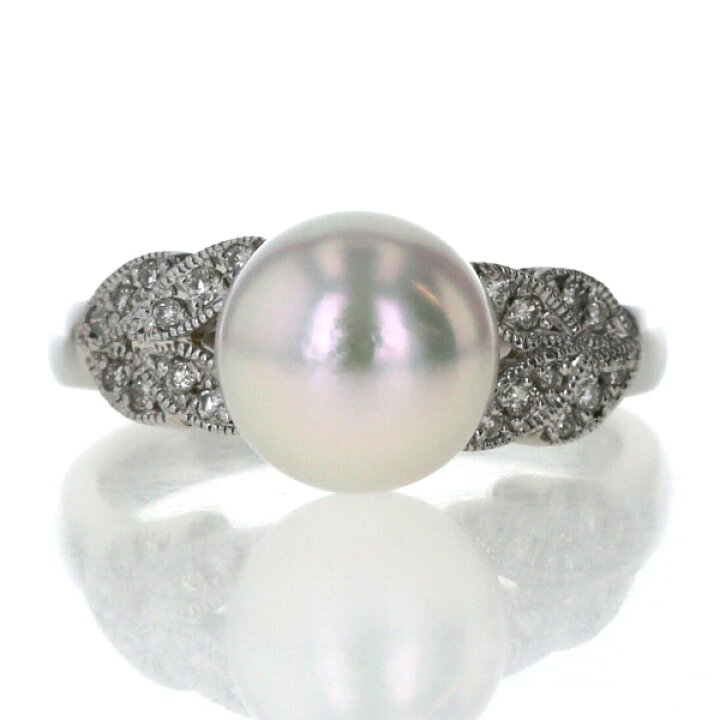 楽天市場】Pt900 プラチナ リング アコヤ真珠9.0mm ダイヤモンド0.12ct  