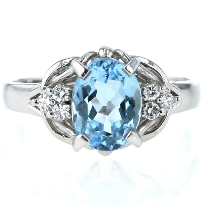 楽天市場】Pt900 プラチナ リング アクアマリン1.35ct ダイヤモンド 