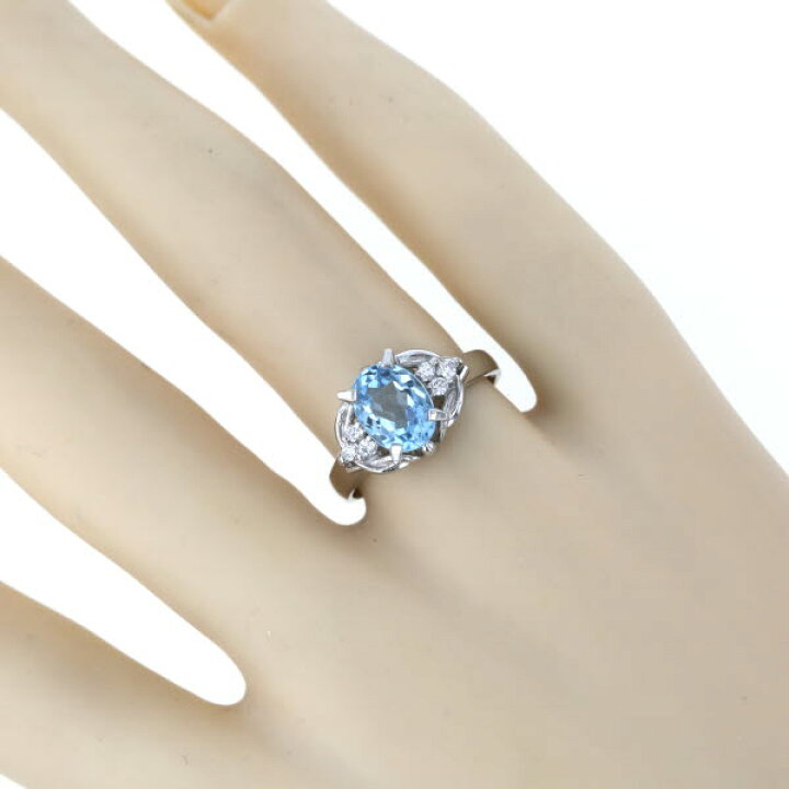 楽天市場】Pt900 プラチナ リング アクアマリン1.35ct ダイヤモンド 