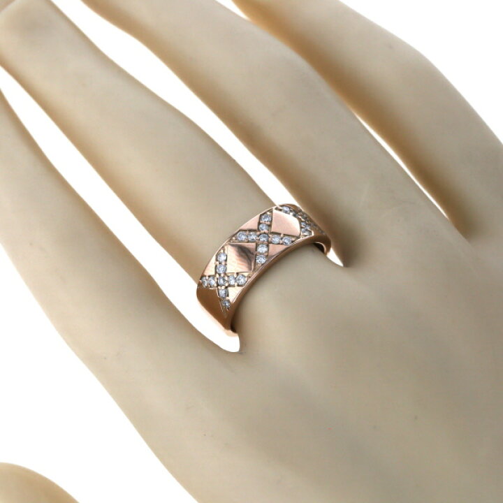 楽天市場】K18PG ピンクゴールド リング ダイヤモンド 0.35ct クロス X 