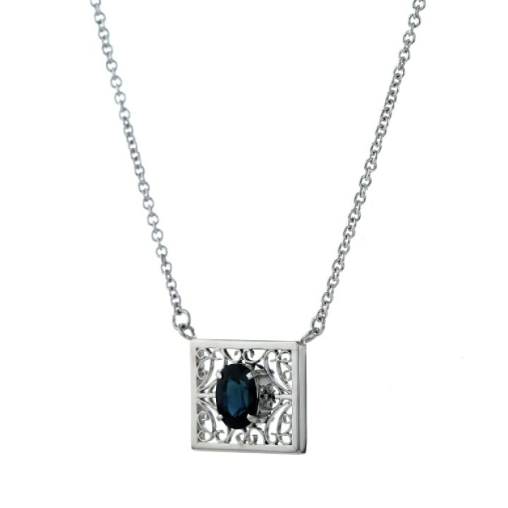 楽天市場】Pt900 Pt850 プラチナ ネックレス サファイア 1.13ct 透かし 