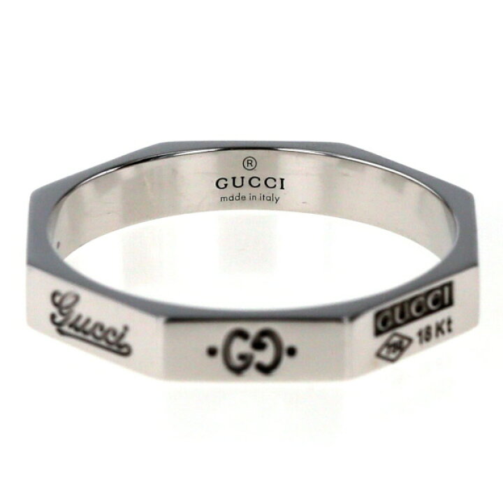 楽天市場】GUCCI グッチ K18WG ホワイトゴールド オクタゴナル リング 