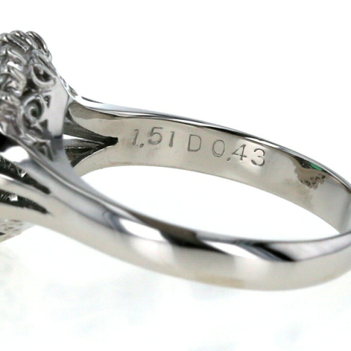 楽天市場】Pt900 プラチナ リング エメラルド 1.51ct ダイヤモンド  